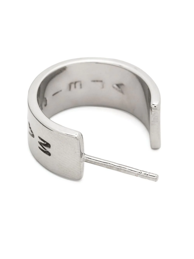 Shop Mm6 Maison Margiela Logo-engraved Half Hoop Earrings In Silber