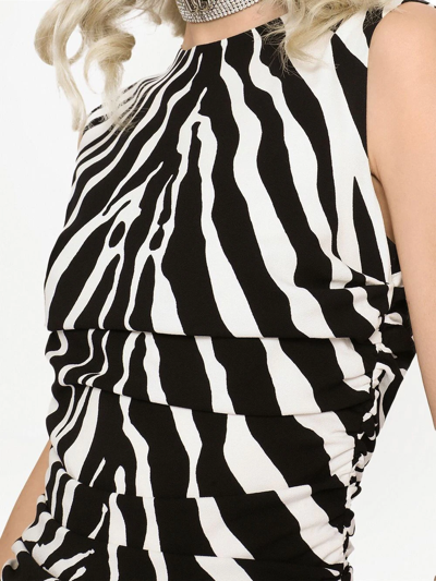 Shop Dolce & Gabbana Zebra-print Midi Pencil Dress In Schwarz