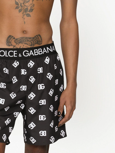 Shop Dolce & Gabbana Dg-logo Swim Shorts In Schwarz