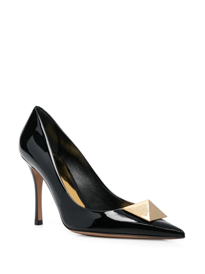 Shop Valentino One Stud 100mm Pointed-toe Pumps In Black