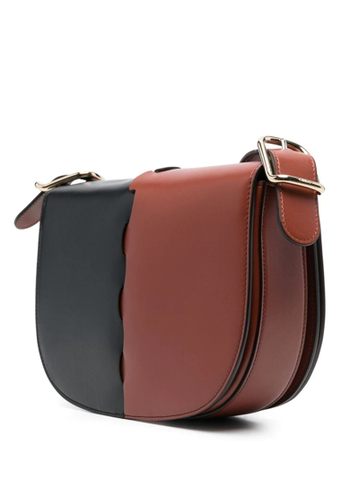 Shop Chloé Two-tone Leather Crossbody Bag In Braun
