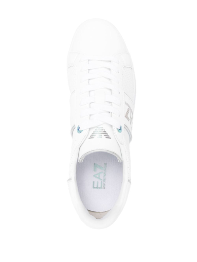 Shop Ea7 Logo-print Low-top Sneakers In Weiss