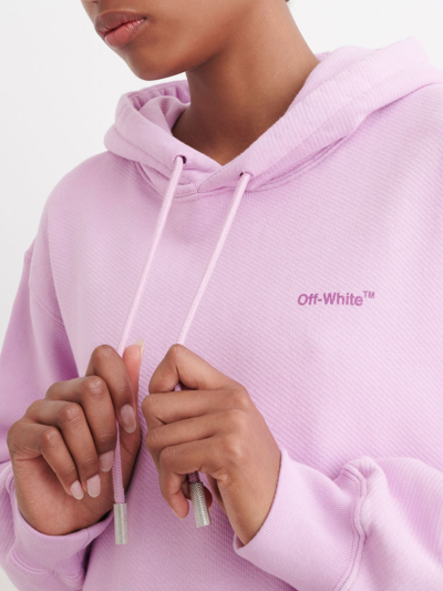 Shop Off-white Diagonal Print Hoodie In Lilla