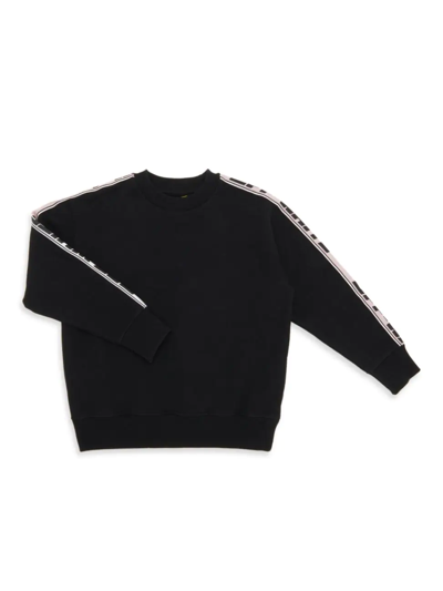Shop Off-white Little Girl's & Girl's Logo Band Crewneck Sweatshirt In Black