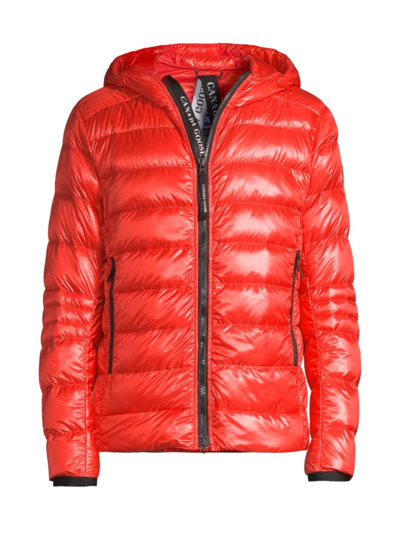 Shop Canada Goose Men's Crofton Hooded Puffer Jacket In Signal Orange