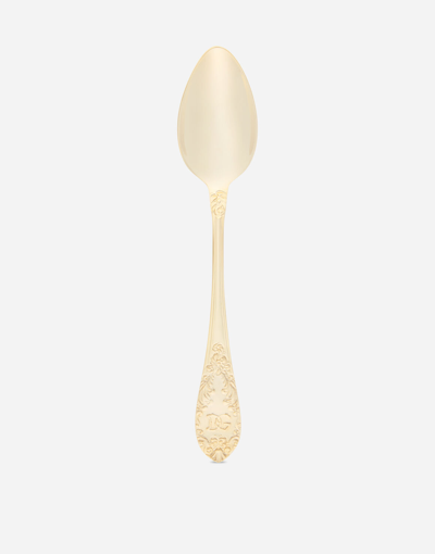 Shop Dolce & Gabbana 24k Gold Plated Soup Spoon In Multicolor