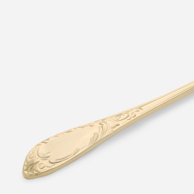 Shop Dolce & Gabbana 24k Gold Plated Dessert Fork In Multicolor