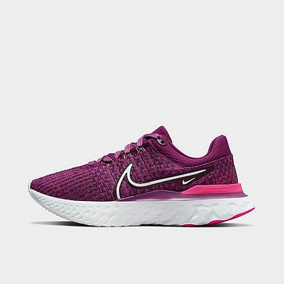 Nike React Infinity Run Flyknit 3 Sneakers In Purple In Light Bordeaux/white/pink  | ModeSens