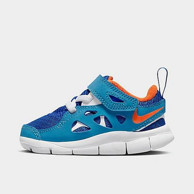 Shop Nike Kids' Toddler Free Run 2 Hook-and-loop Running Shoes In Laser Blue/safety Orange/game Royal/white