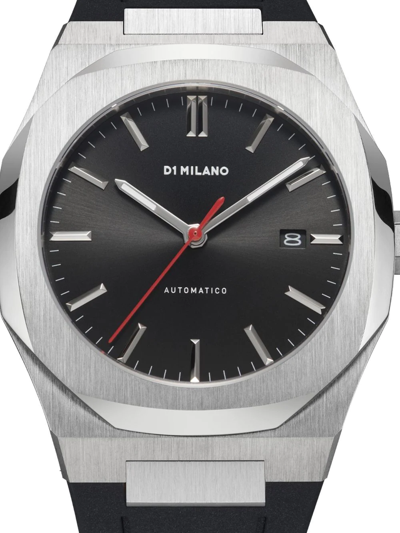 Shop D1 Milano Automatic Rubber 41.5mm In Black
