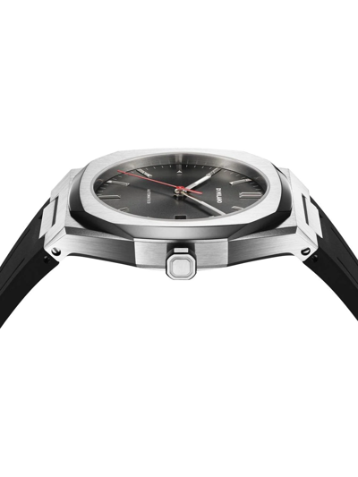 Shop D1 Milano Automatic Rubber 41.5mm In Black
