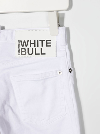 Shop Dsquared2 Logo-patch Slim-cut Jeans In White