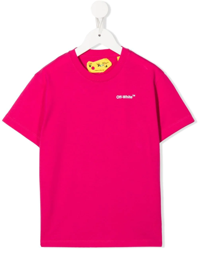 Shop Off-white Arrows-motif Cotton T-shirt In Pink