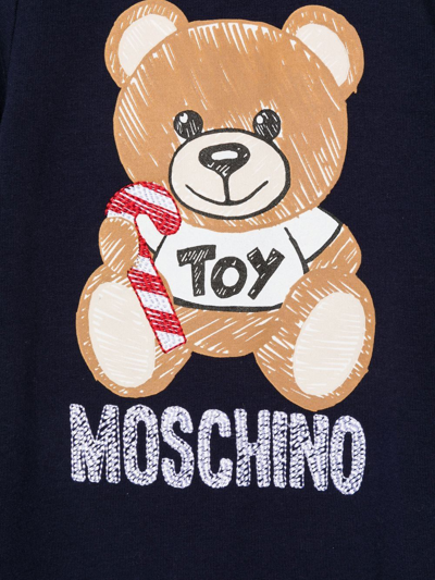 Shop Moschino Teddy Bear Motif Bodysuit In Blue