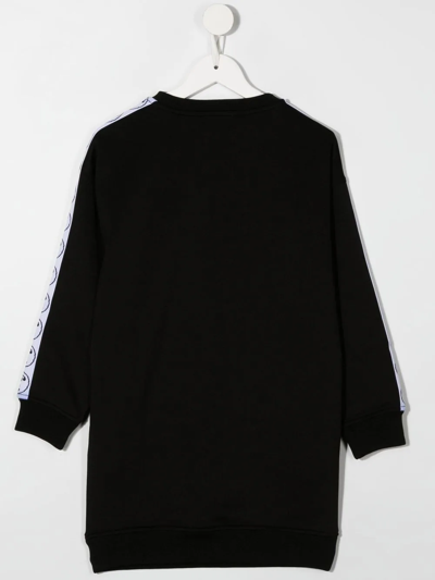 Shop Moschino Logo-tape Sweatshirt Dress In Black