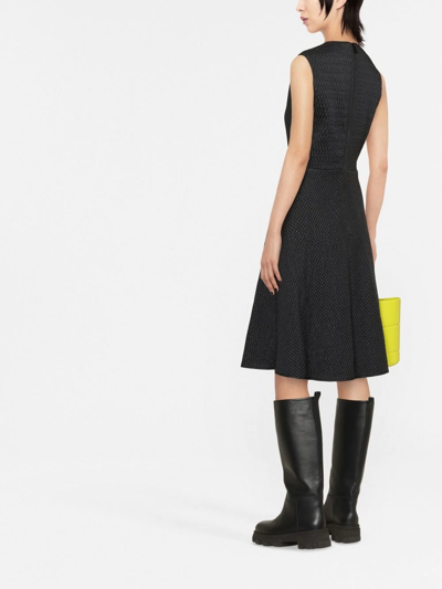 Moncler Quilted Sleeveless Flared Dress In Black