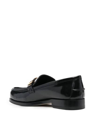 Shop Sergio Rossi Buckled Leather Moccasin Loafers In Black