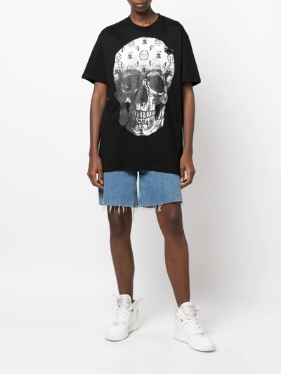 Philipp Plein Skull-print Short-sleeved T-shirt In Black