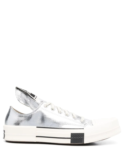 Rick Owens Drkshdw Silver Converse Edition Turbodrk Chuck 70 Low Sneakers In Silver