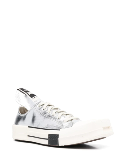 Rick Owens Drkshdw Silver Converse Edition Turbodrk Chuck 70 Low Sneakers In Silver