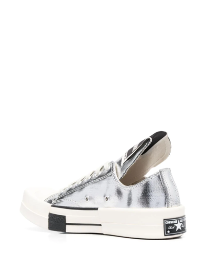 Rick Owens Drkshdw Silver Converse Edition Turbodrk Chuck 70 Low Sneakers In Silver