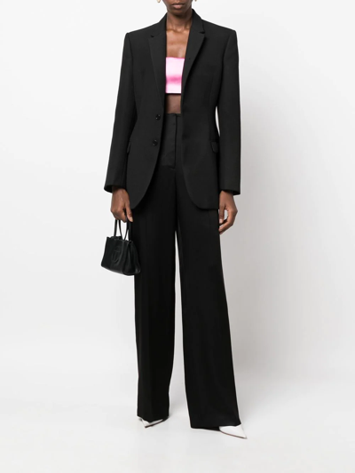 Alberta Ferretti Wide-leg Satin Pant Inverted Pleats In Black