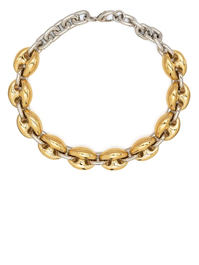 Rabanne Two-tone Chain Link Necklace In Gold