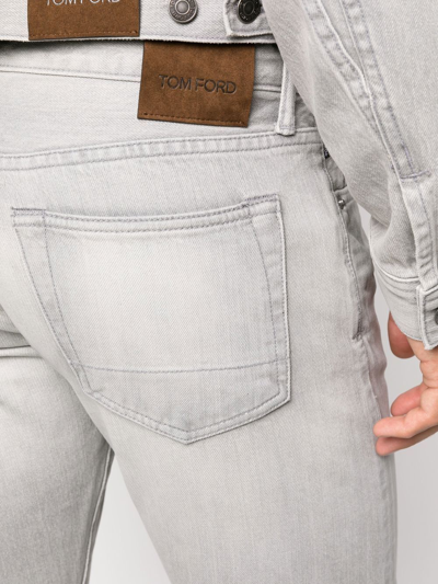 Shop Tom Ford Stonewashed Skinny-cut Jeans In Grey