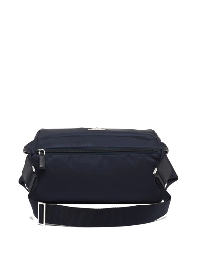 Shop Prada Re-nylon Messenger Bag In Blue