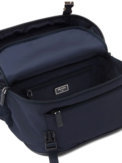 Shop Prada Re-nylon Messenger Bag In Blue