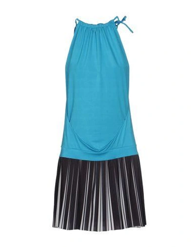 Shop Just Cavalli Short Dress In Turquoise