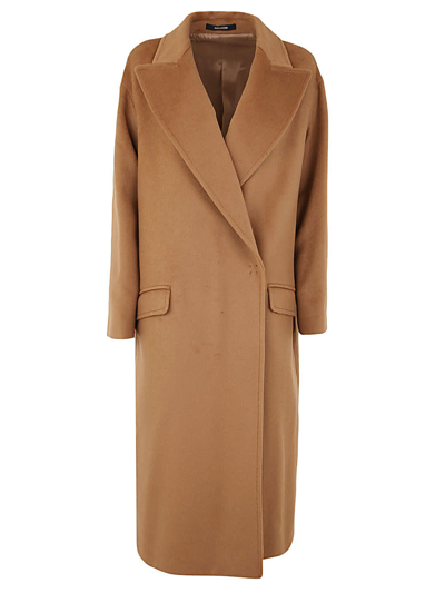 Shop Tagliatore Double Breasted Cocoon Coat In Camel