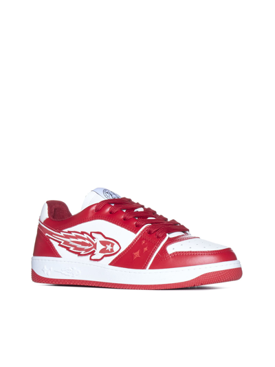 Enterprise Japan Rocket 3d Low-top Leather Sneakers In Red White