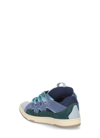 Shop Lanvin Curb Skate Sneakers In Blue/green