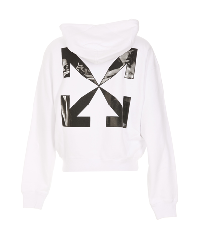 Shop Off-white Caravaggio Arrow Logo Hoodie In White