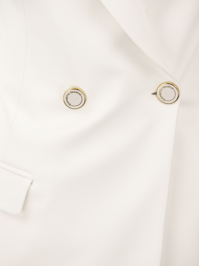 Shop Elisabetta Franchi Asymmetrical Robe Manteau Dress In White