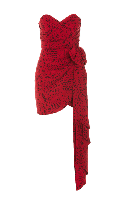 Shop Alessandra Rich Mini Dress With Bow In Red