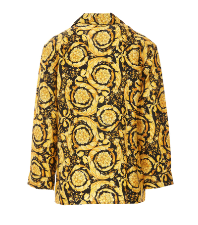 Shop Versace Shirt With Barocco Print In Gold