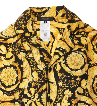 Shop Versace Shirt With Barocco Print In Gold