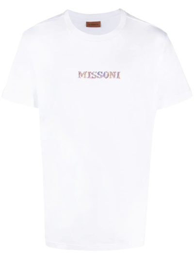 Shop Missoni White Cotton T-shirt In Bianco