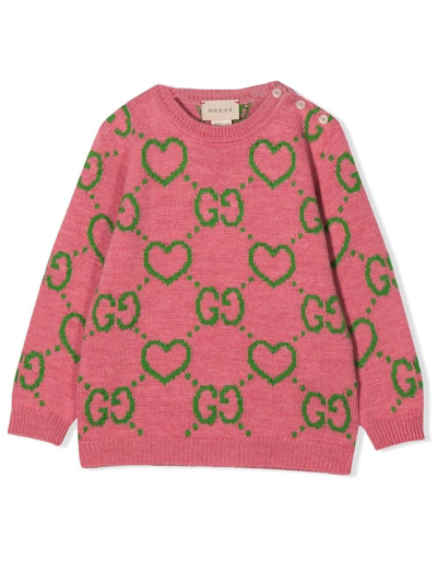Shop Gucci Pink Wool Jumper In Rosa