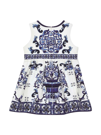 Shop Dolce & Gabbana White / Blue Dress And Shorts Set Baby Girl In Bianco/blu