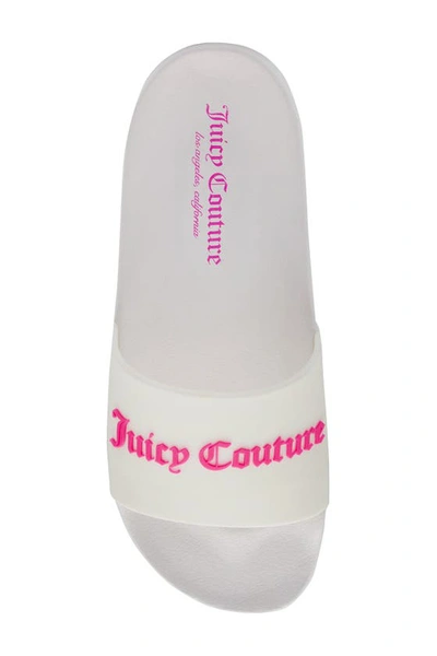 Shop Juicy Couture Whimsey Logo Slide In White/ Pink