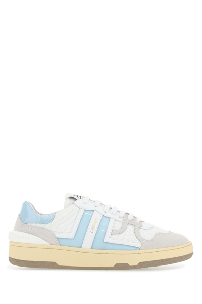 Lanvin Clay Leather & Mesh Low-top Sneakers In Blue | ModeSens