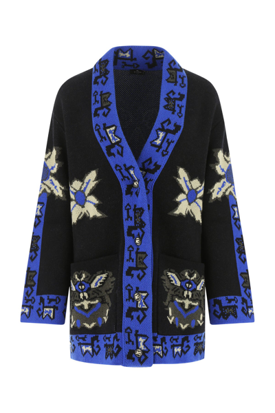 Shop Etro Embroidered Wool Cardigan Printed  Donna 42