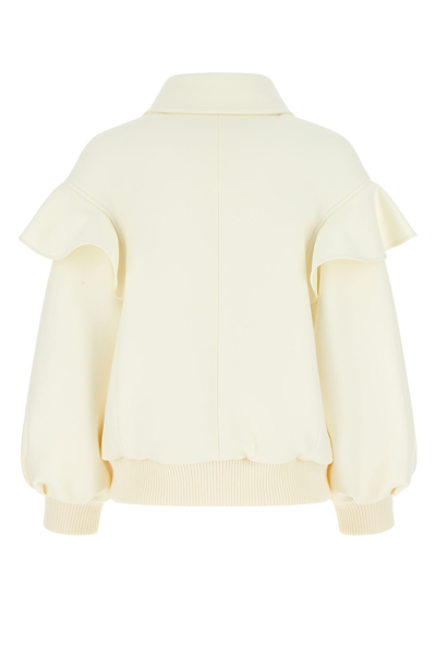 Shop Chloé Ivory Wool Blend Bomber Jacket White Chloe Donna 36f