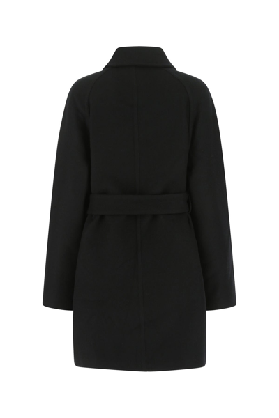 Givenchy Double Face Wool Blend Belted Zip Coat