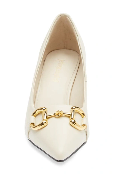 Shop Jeffrey Campbell Happy Hour Pointed Toe Pump In Ivory Gold
