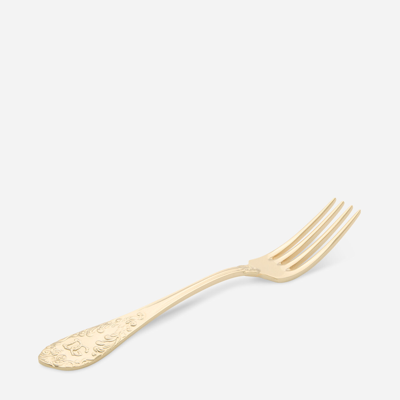 Dolce & Gabbana 24k Gold Plated Dinner Fork In Multicolor