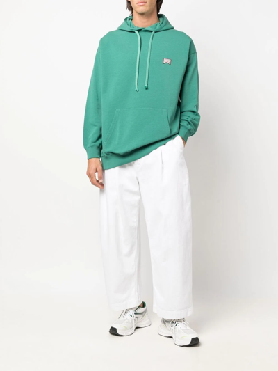 Camper 'out Of Office' Drawstring Hoodie In Green